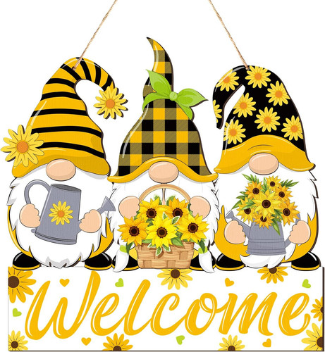 Sunflower welcome door sign - sunflower,