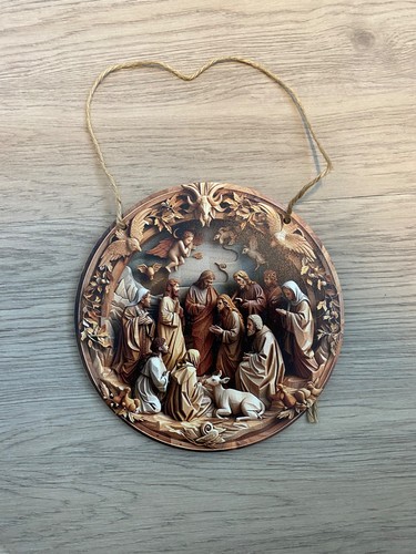 Wooden christmas door nativity - christmas,