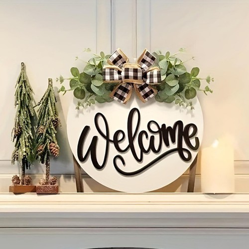 Welcome wooden door hanging - wooden,