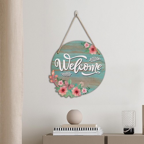 Welcome wreath sign - for, front
