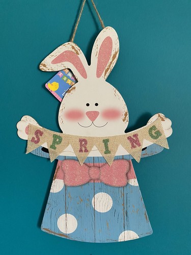 Spring bunny sign wall art - bunny,