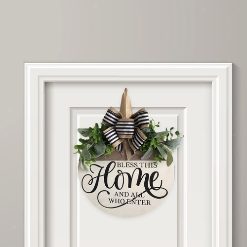 Front door hanging sign - front,