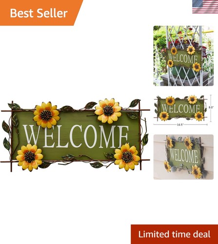 Hand painted metal sunflower - hand-painted,