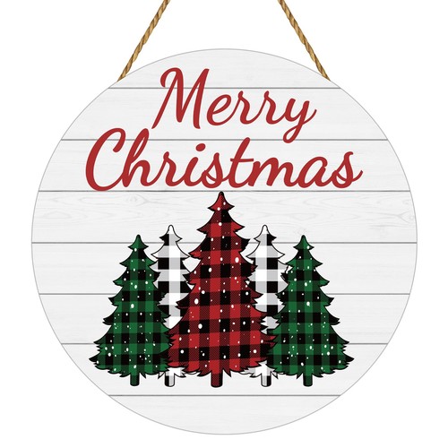 Wooden christmas wreath sign - wooden,