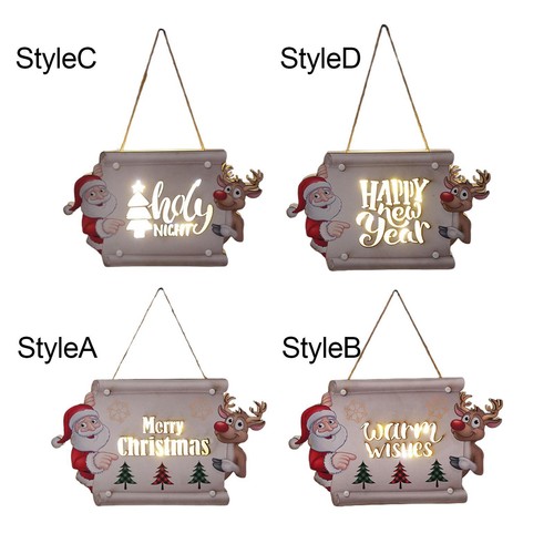Christmas light plaque - light, door