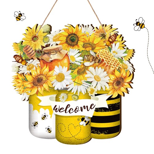 Bee welcome yellow hanging - yellow,