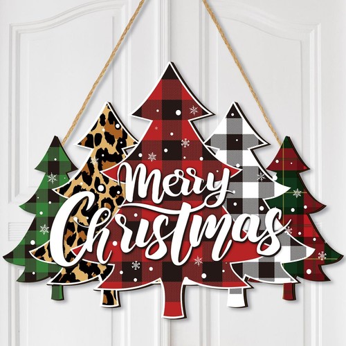 Wooden christmas tree door - wooden,