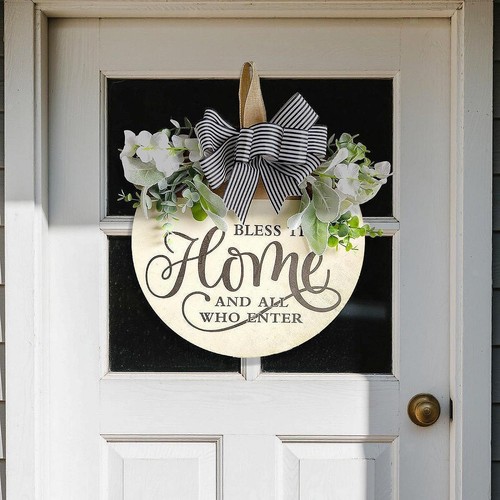 Door sign front - door, wreath