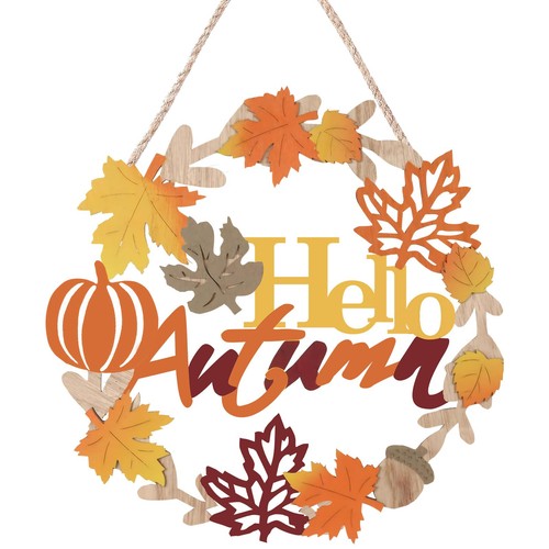 Welcome fall wooden wreath - welcome,