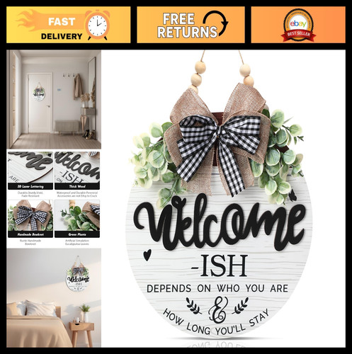 Welcome sign for front door - 3d,